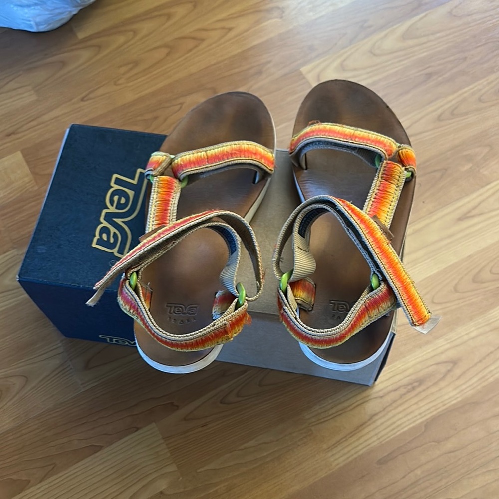 Teva Vibrant Orange and Yellow Sandals